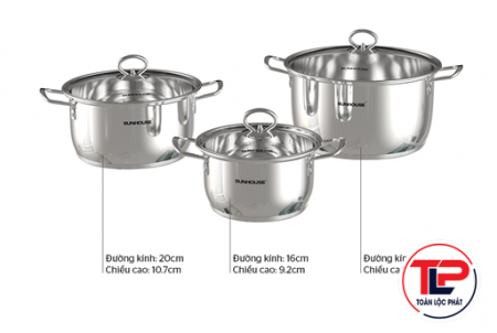 BỘ NỒI INOX 5 ĐÁY SUNHOUSE SHG788 thumb