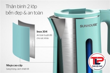 ẤM SIÊU TỐC INOX 2 LỚP 1.8L SUNHOUSE SHD1351 thumb