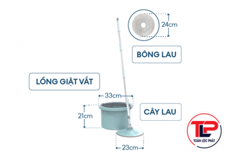 BỘ LAU NHÀ XOAY 360 ĐỘ THÔNG MINH SUNHOUSE KS-CL235PB thumb