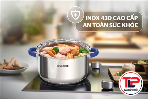 BỘ NỒI INOX 3 ĐÁY SUNHOUSE SHG361