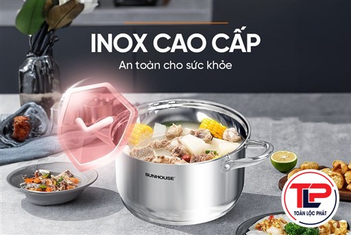 NỒI INOX 3 ĐÁY SUNHOUSE SHG301-28