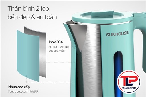 ẤM SIÊU TỐC INOX 2 LỚP 1.8L SUNHOUSE SHD1351