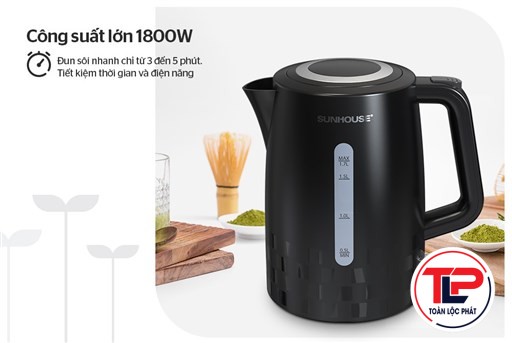 ẤM SIÊU TỐC NHỰA 1.7L SUNHOUSE SHD1306