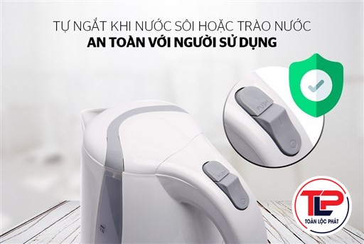 ẤM SIÊU TỐC NHỰA SUNHOUSE SHD1300 TRẮNG